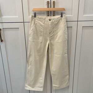 CHARLIE B Cream Ankle Cropped Pants
